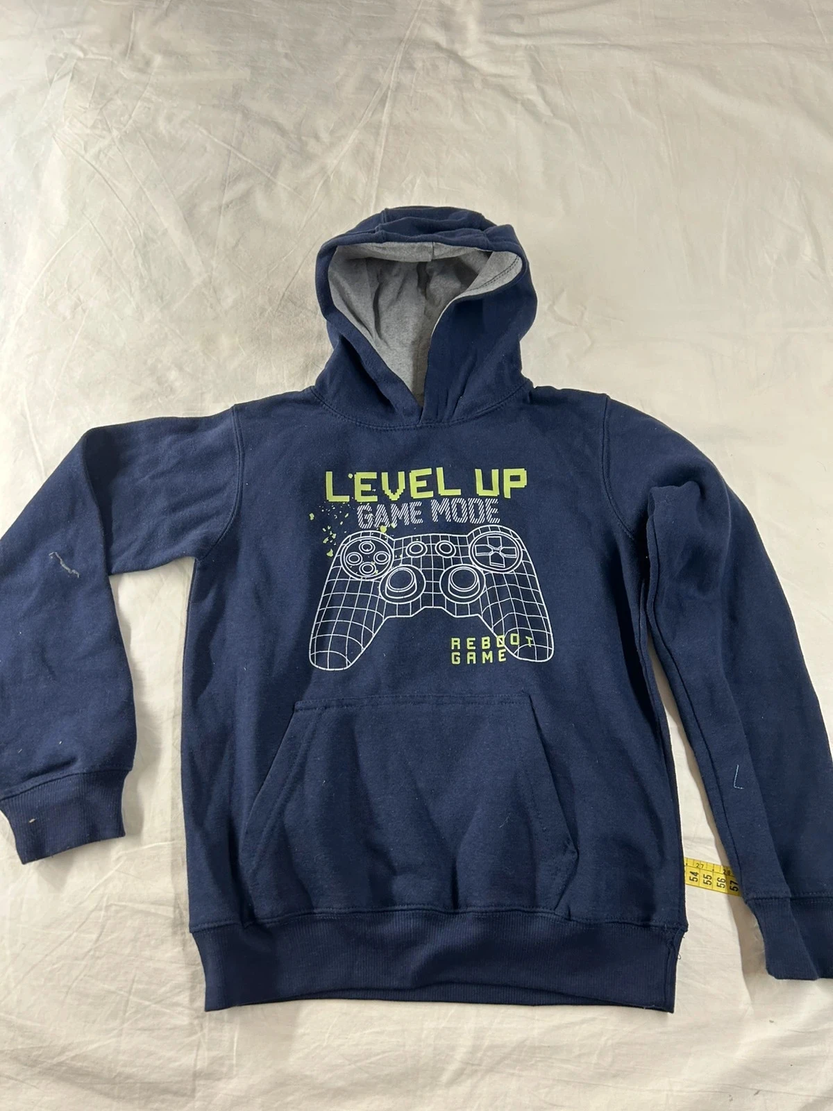 Pull à capuche bleu marine à motifs taille enfants